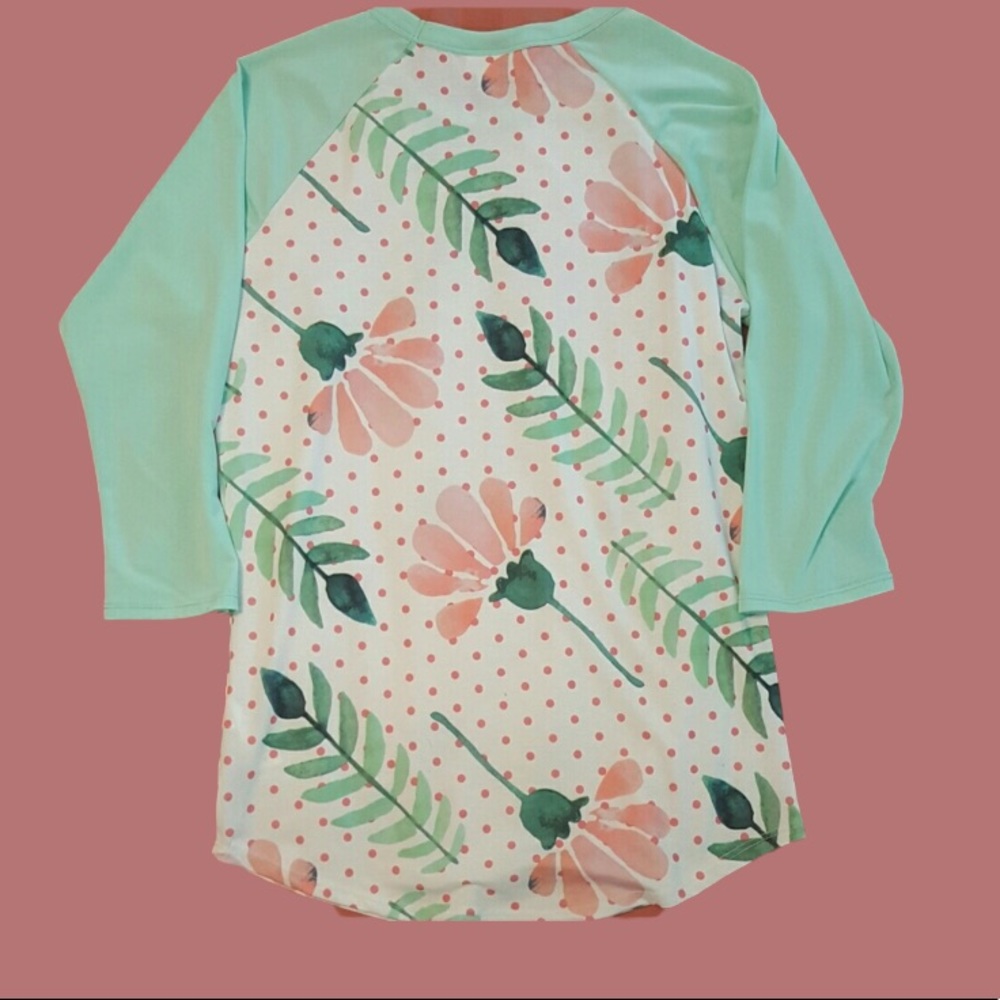 Floral Raglan Tee LuLaRoe Randy - Picture 3 of 3